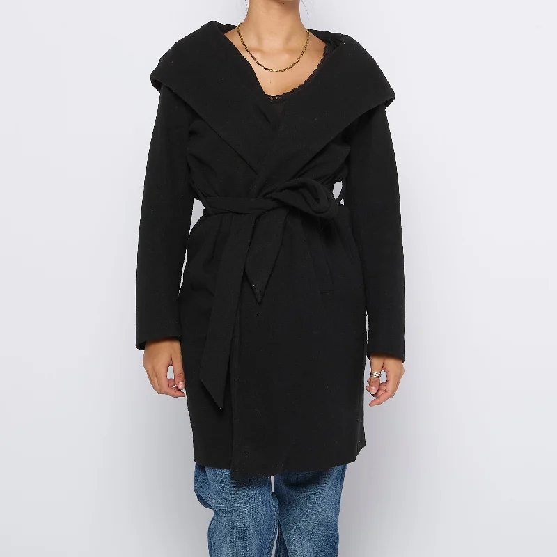 Zara Wool Mix Shawl Collar Belted Coat - S