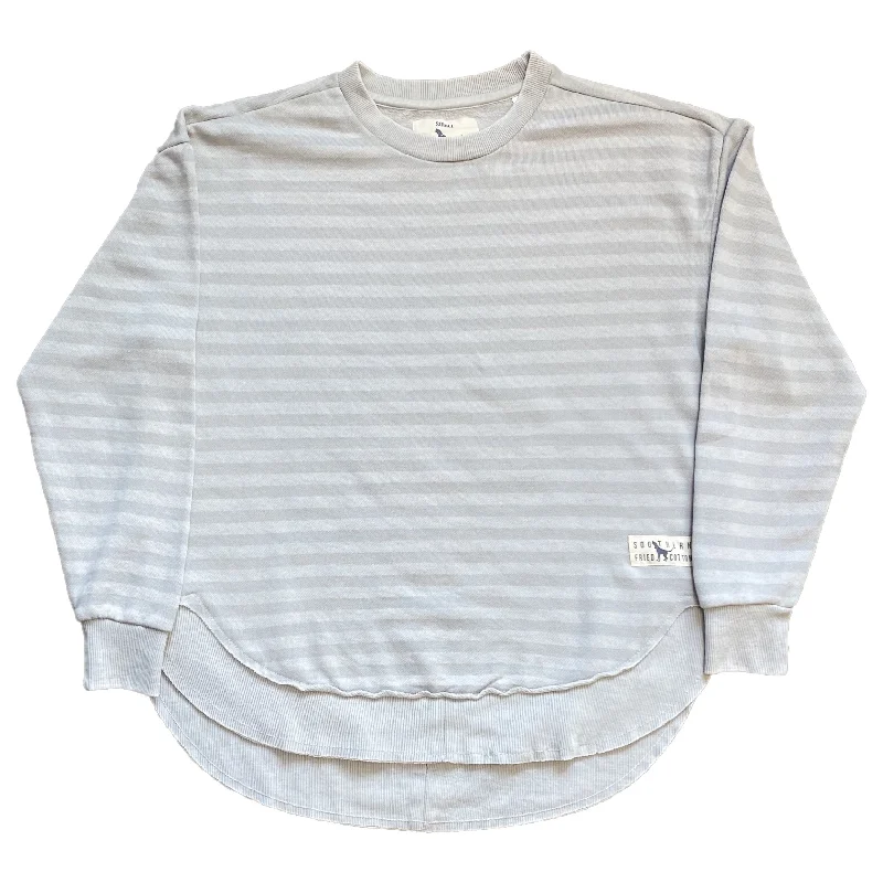 Friends and Family Sale Southern Fried Cotton Ladies Jessie Striped Oyster Sweatshirt SFBRW018-OYS