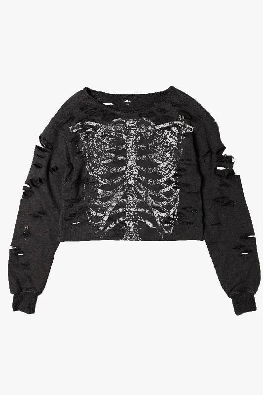 Take Advantage Skeleton Shredded Sweatshirt
