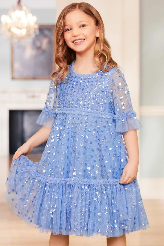 Super Sale Raindrop Sequin Kids Dress