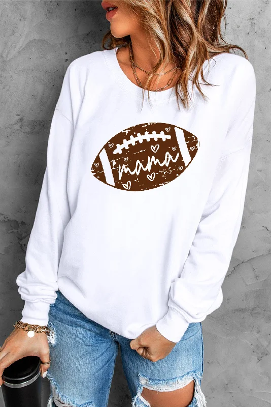 Savings Bonanza MAMA Graphic Drop Shoulder Sweatshirt
