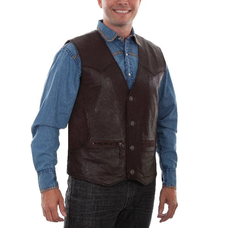 Instant Discount Scully Men's Rugged Lamb Brown Vest 1012-73