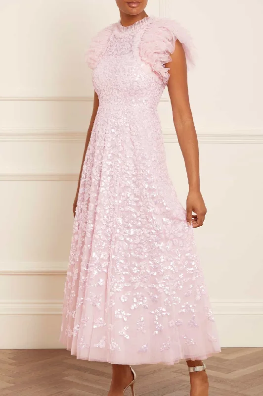 Clearance Event Sequin Rose Gloss Ankle Gown