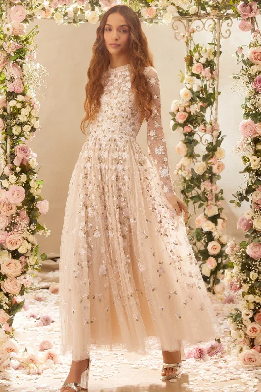 Don't Wait Camellia Ditsy Ankle Gown