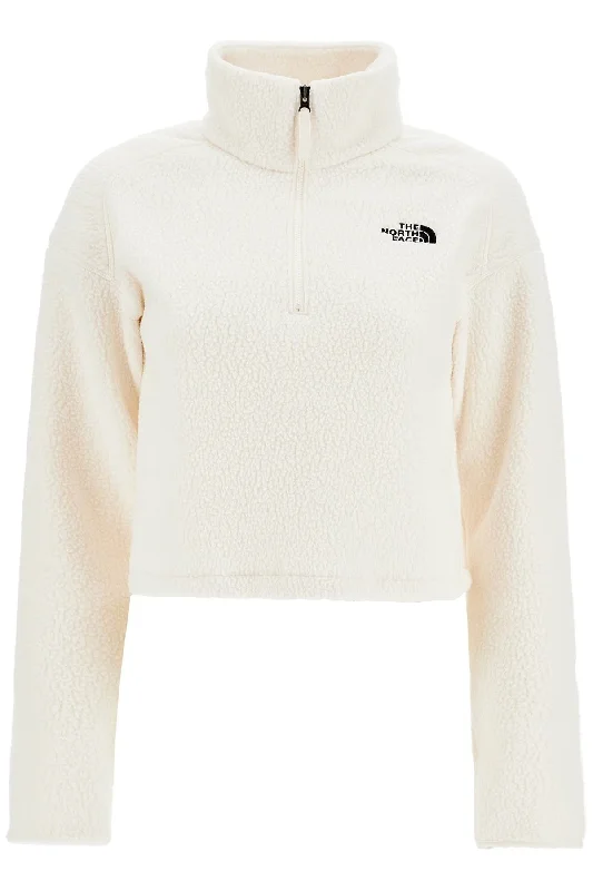 Sherpa Fleece Cropped Sweatshirt In  - White