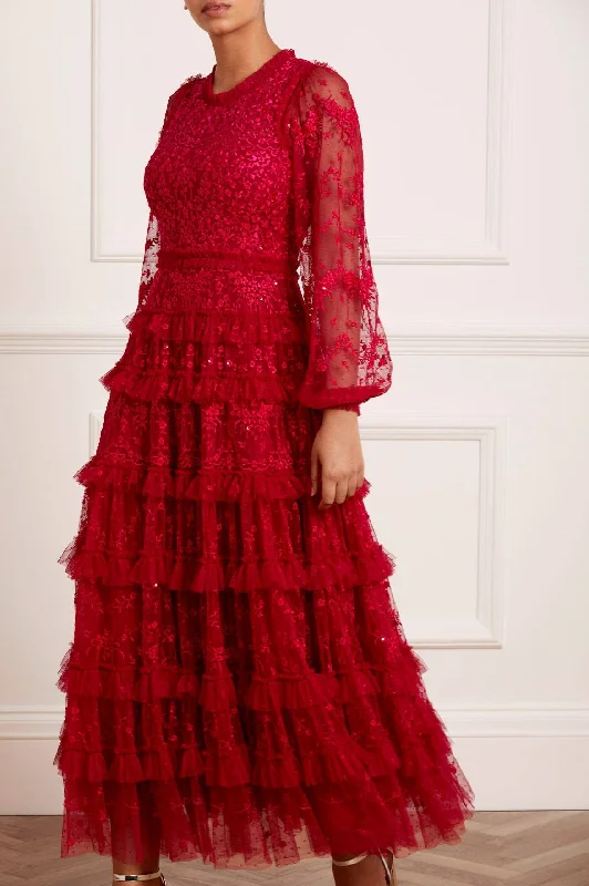 Midnight Sale Blossom Lace Ankle Gown