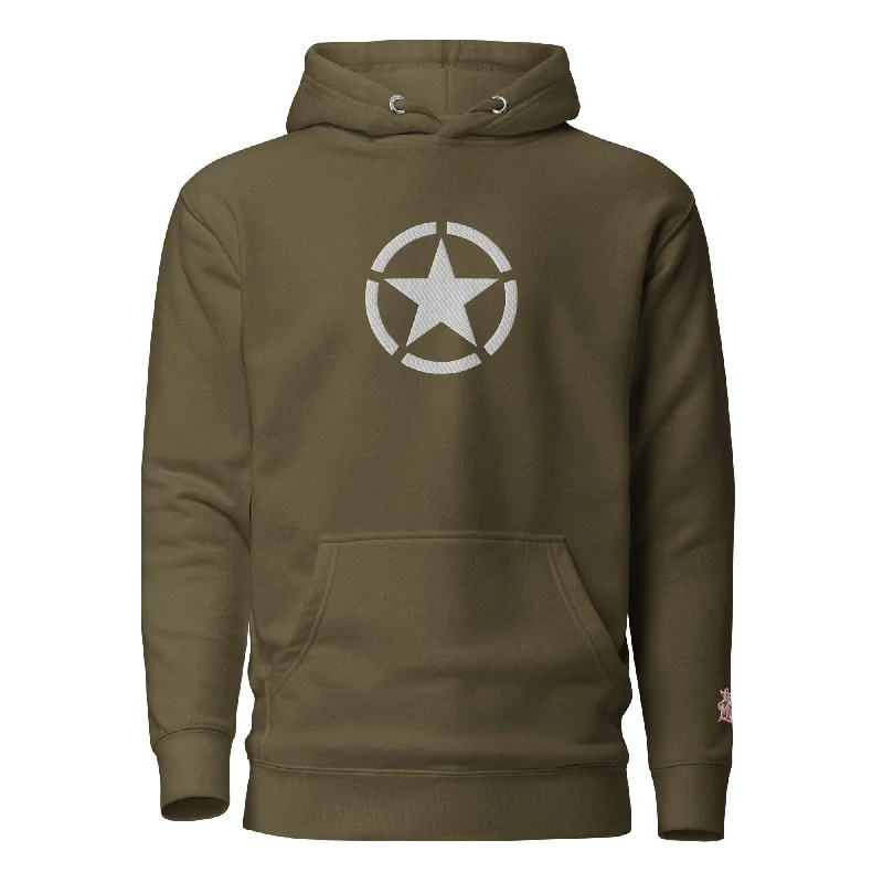 Special Buy WW2 Circled Star Embroidered Hoodie
