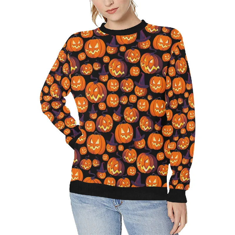 Halloween Pumpkin pattern Women's Crew Neck Sweatshirt