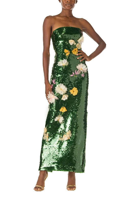 Special Savings Floral Sequin Column Gown