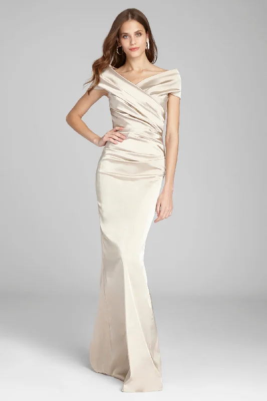 Stock Up and Save Off The Shoulder Stretch Satin Gown