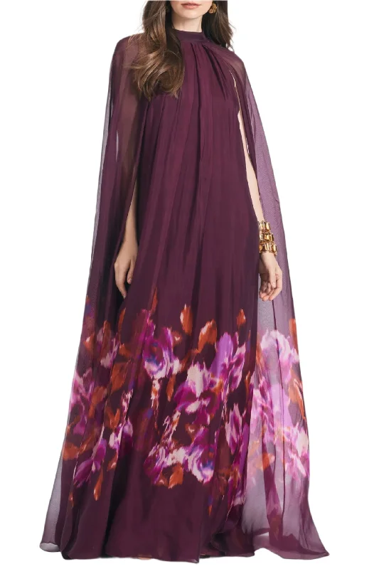 Crazy Savings Tiana Gown in Mixed Berry Ikat Border