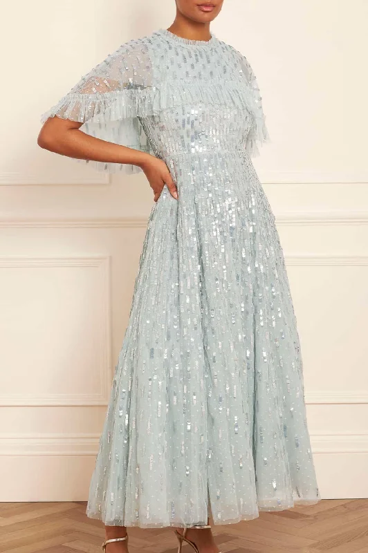 Deal of the Week Sequin Dash Cape Ankle Gown