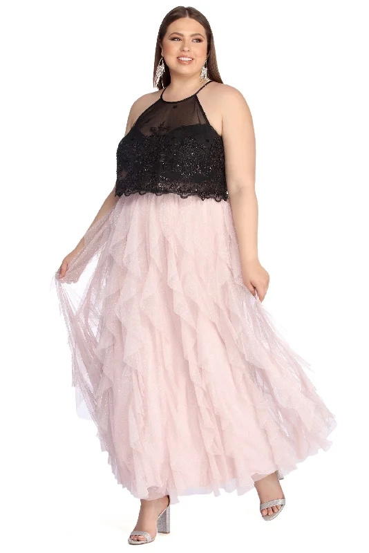 Plus Missy Tendril Ball Gown