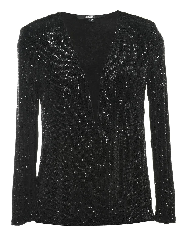 Stock Clearance Metallic Look Evening Jacket - S