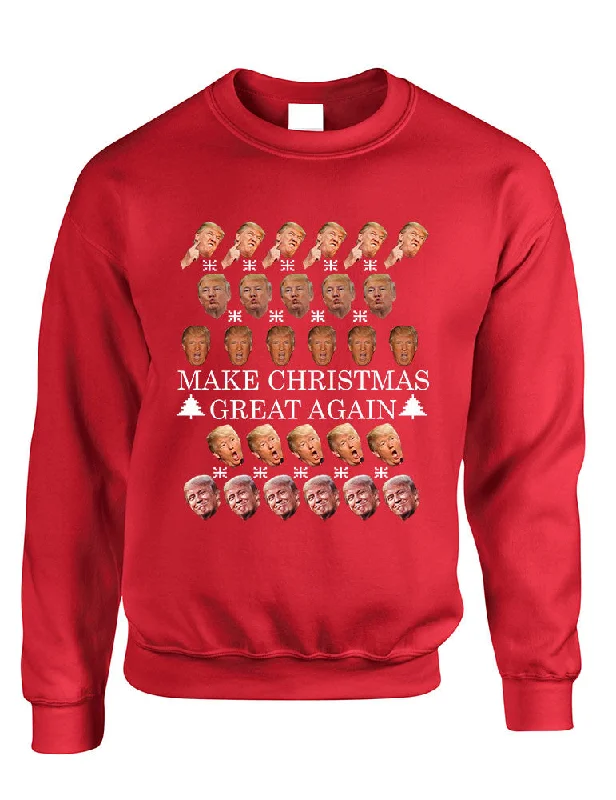 Year-End Sale Adult Sweatshirt Make Christmas Great Again Love Trump Ugly Xmas