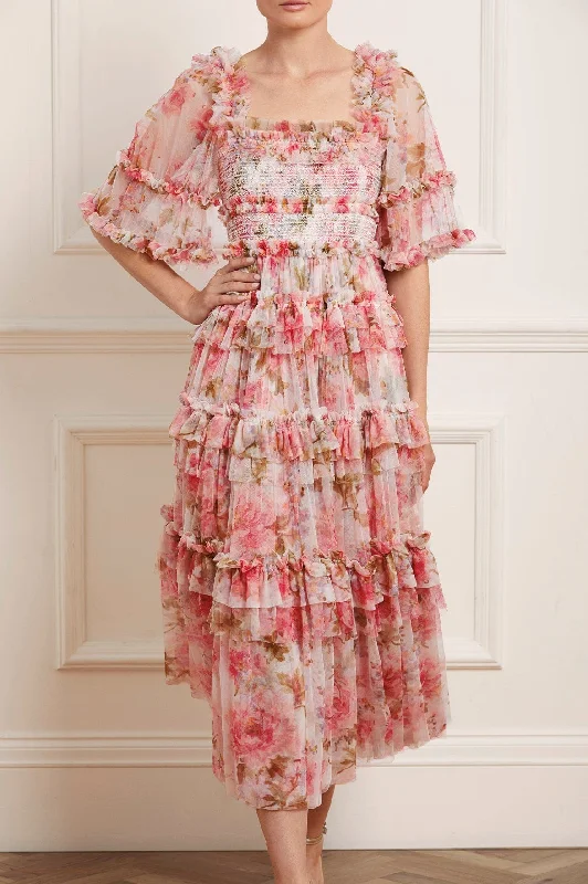 Early Access Summer Song Peaches Smocked Ankle Gown