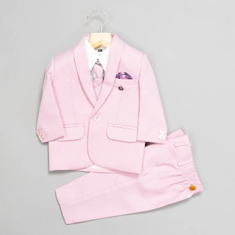 Shop and Save Pink Solid Boys Suit