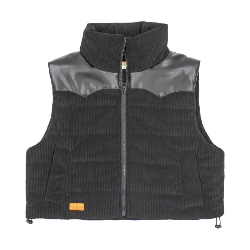 Fantastic Offers Simply Southern Ladies Cropped Black Vest 0224-VEST-CORD-BLACK
