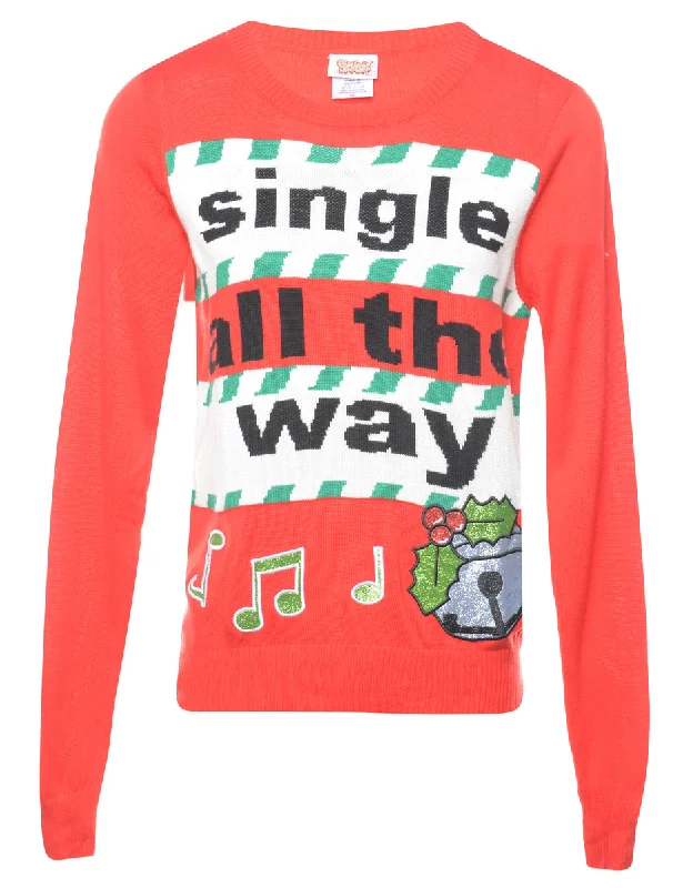 Best Seller Festive Print Christmas Jumper - M