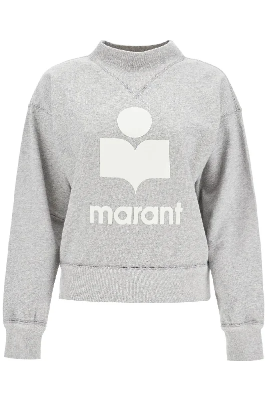 Moby Sweatshirt With Flocked Logo  - Grey