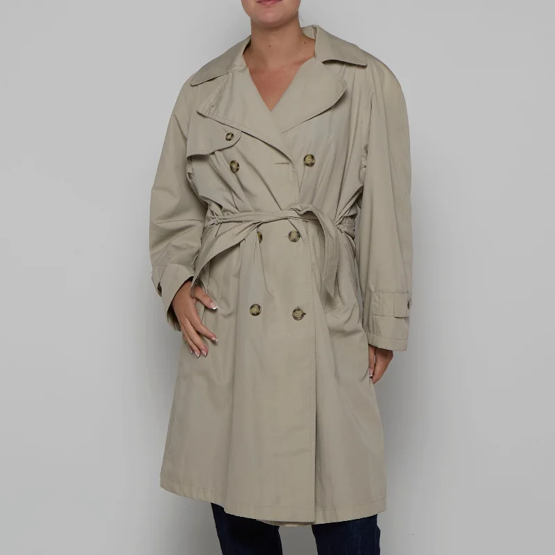 Double Breasted Belted Trench Coat - S