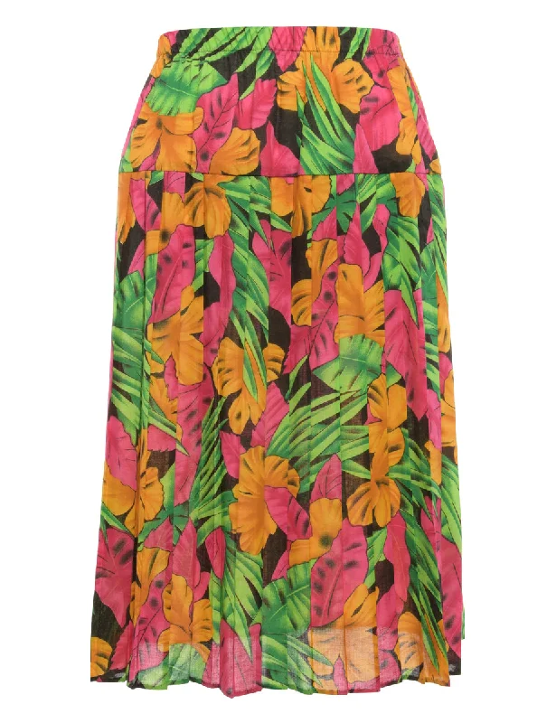 Floral Multi Color Maxi Skirt - M