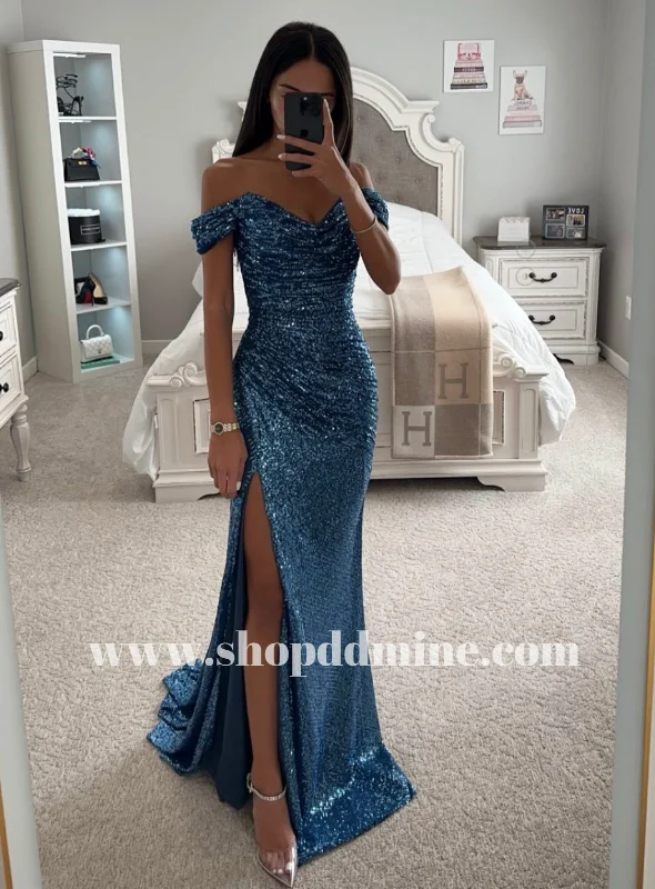Buy Now LAPIS BLUE RUCHED SPARKLE GOWN