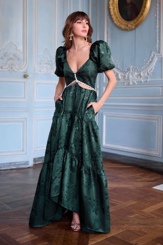 Can't Be Beat The Emma Dress in Emerald Baroque Floral