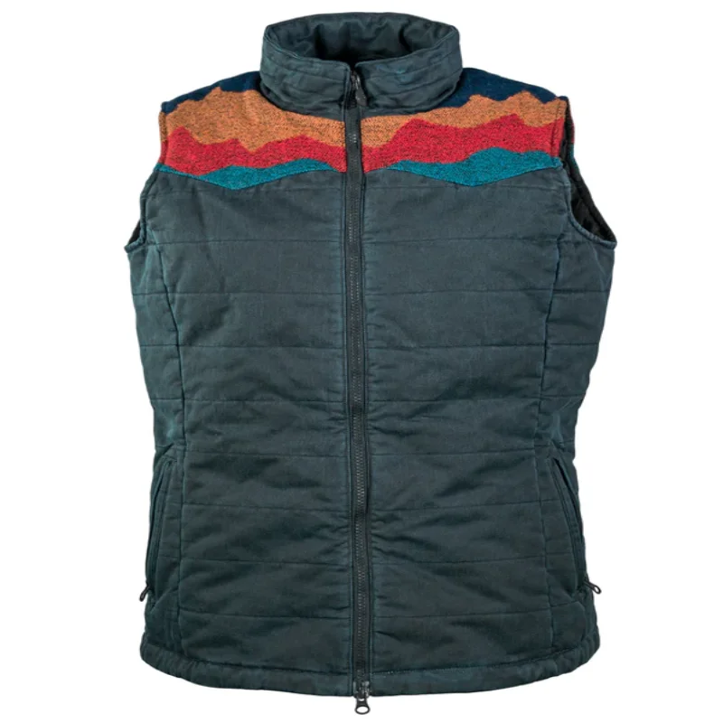 Outback Trading® Ladies Aspen Aztec Print & Navy Vest 29820-NVY