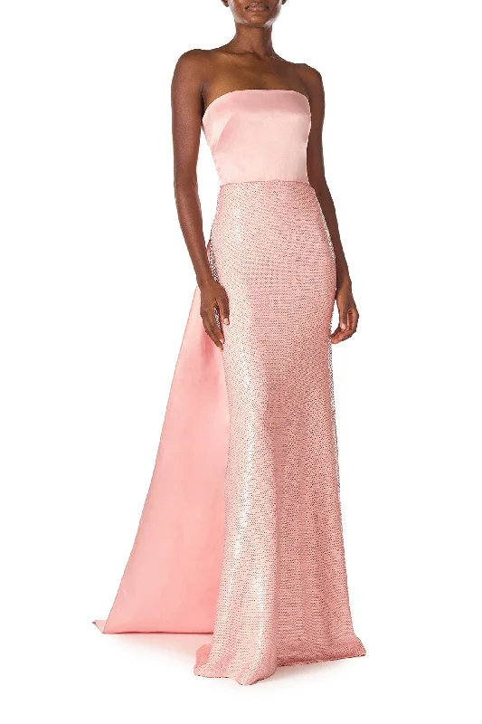Discount Extravaganza Satin and Sequin Column Gown