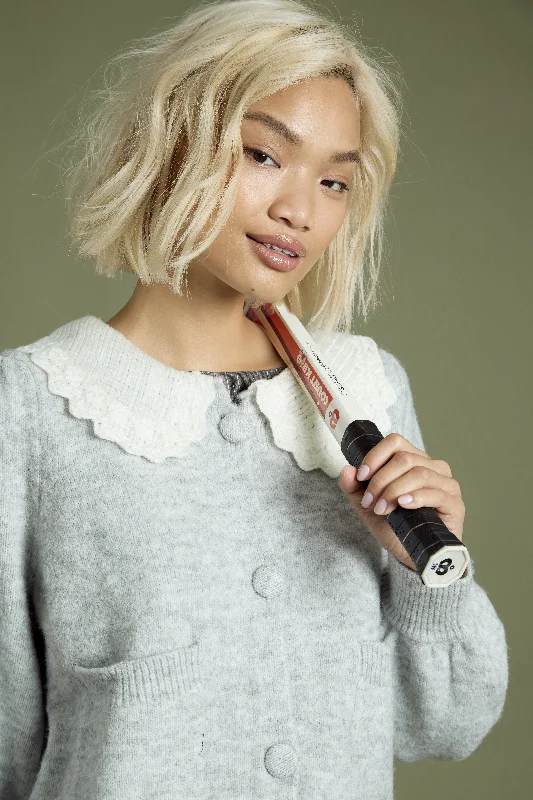 Act Now Tommie Fluffy Collar Detail Cardigan