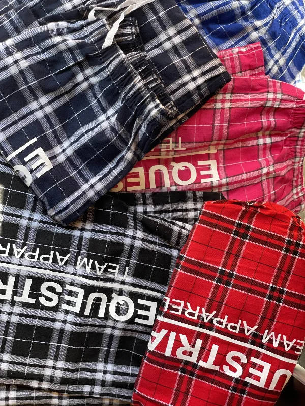 Act Now Equestrian Team Apparel- Plaid Flannel Sweat Pants (ETA Logo)