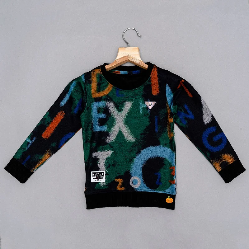 New Arrival Black Typography Print Boys T-shirt