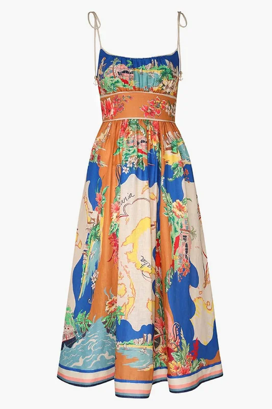 Crazy Deals Nautical Map Alight Picnic Dress