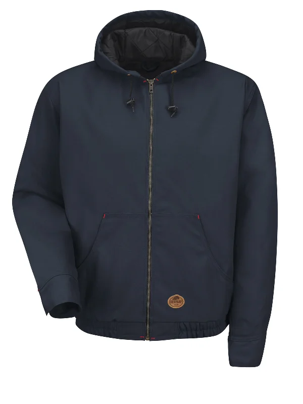 Limited Time Offer Unisex Blended Duck Zip-Front Hooded Jacket