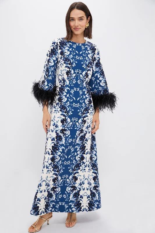 Indigo Reflection Feather Jamison Dress