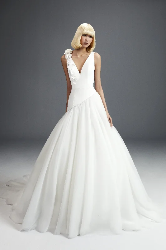 Big Discounts VRM374 - FLOWER BOUQUET TULLE GOWN