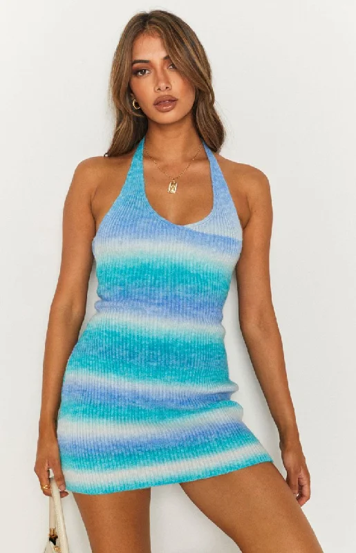 Low Prices Rylie Spacedye Halter Dress Blue