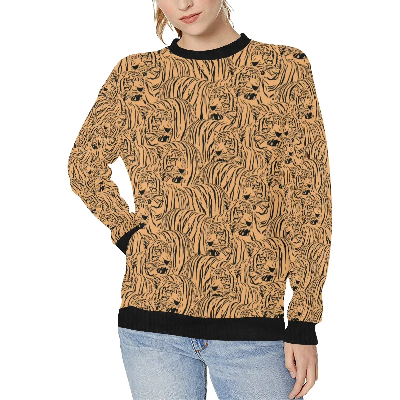 Low Prices Bengal tigers pattern Women's Crew Neck Sweatshirt