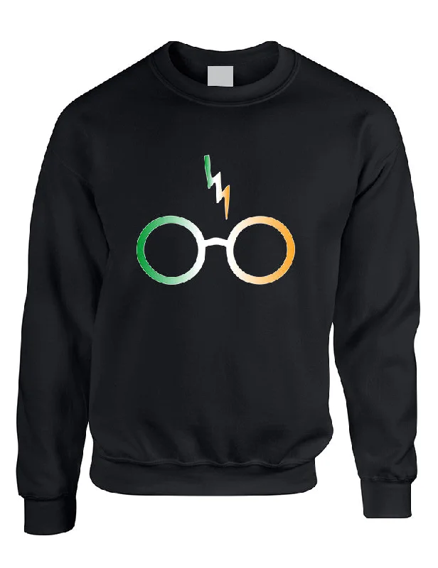 Must-Have Deals Adult Sweatshirt Irish Harry Glasses Scar St Patrick's Top