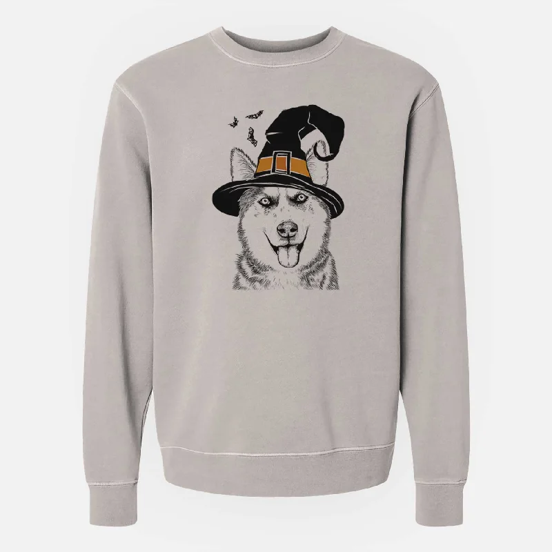 Mega Sale Witch Sesi the Siberian Husky - Unisex Pigment Dyed Crew Sweatshirt