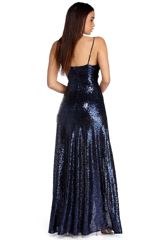 Haven Double Slit Sequin Dress