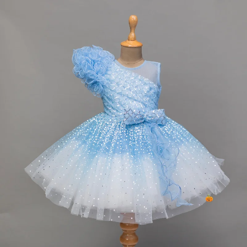 Savings Alert Sky Blue & Pink Frock for Girls
