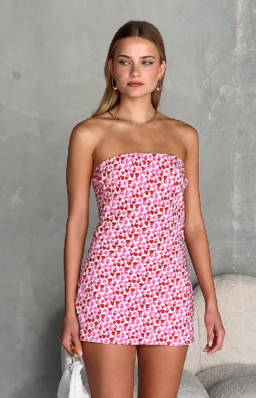 Deep Discounts Ellie Pink And Red Speckled Mini Dress