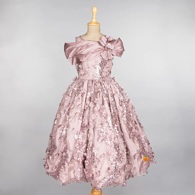 Lowest Price Brown Off Shoulder Girls Gown