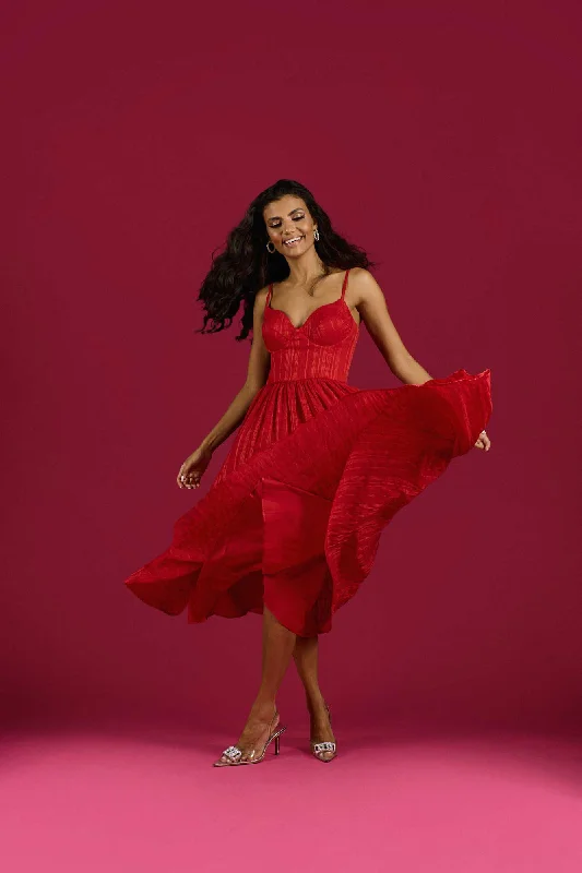 Limited Availability Bustier Flare Vneck Dress