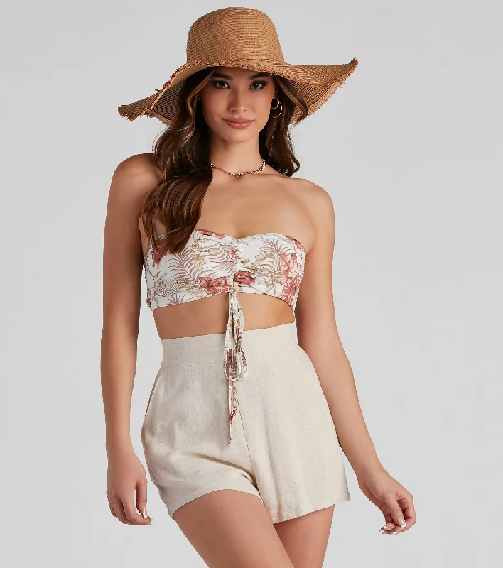 Blushing Tropics Bandeau Top