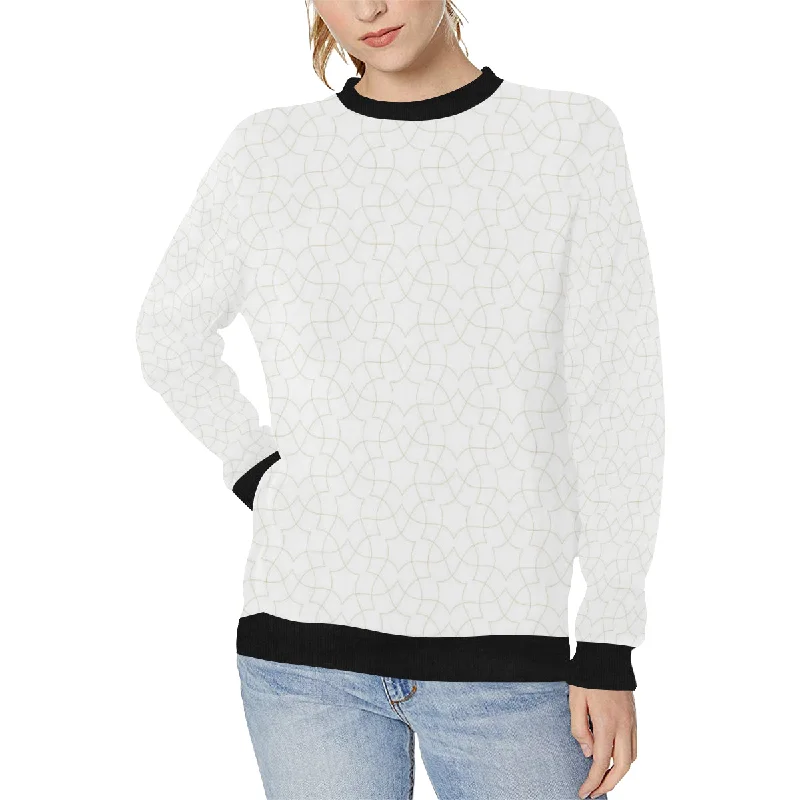 Can't Miss arabic white pattern Women's Crew Neck Sweatshirt