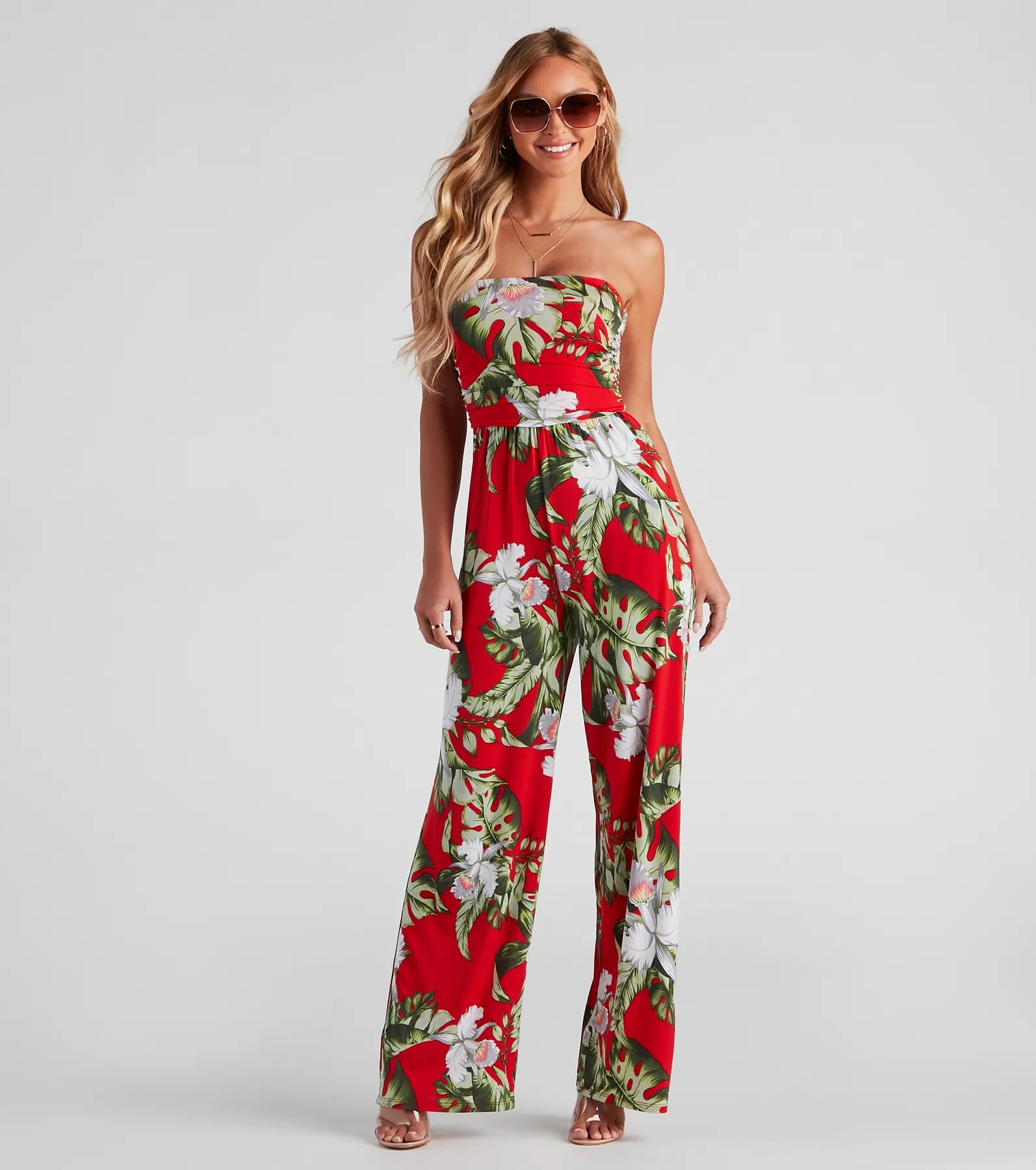 Tropical Vibes Wide Leg Jumpsuit