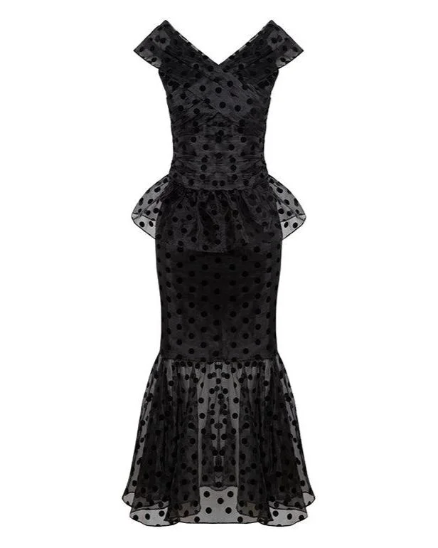 Major Savings Lily Top And Skirt Set Black Polka